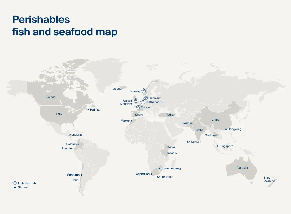 Perishables fish and seafood map