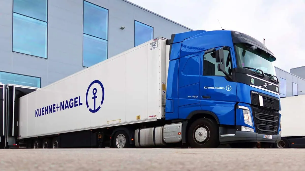 a truck parked while loading in a warehouse