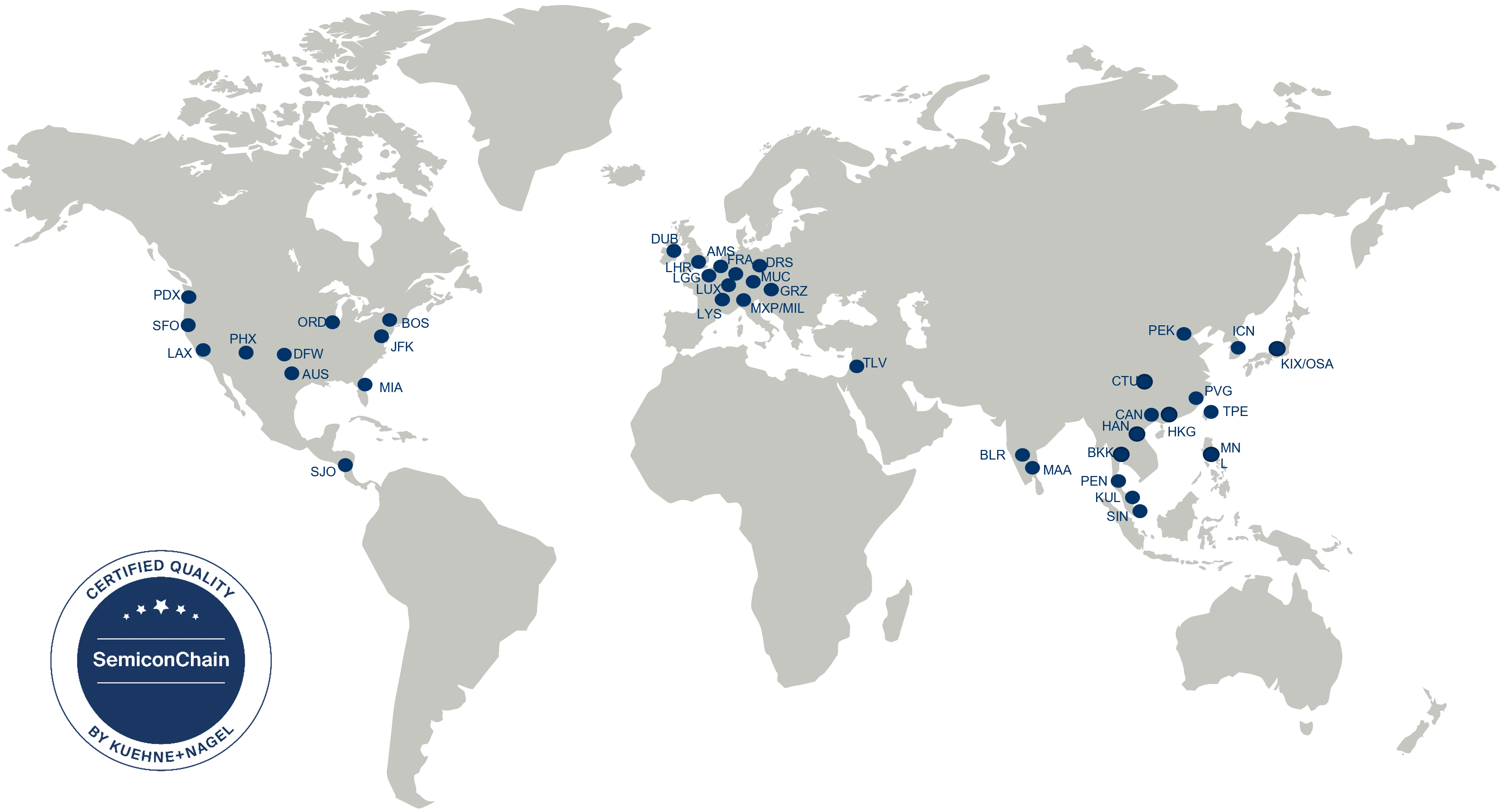 SemiconChain-certified locations map