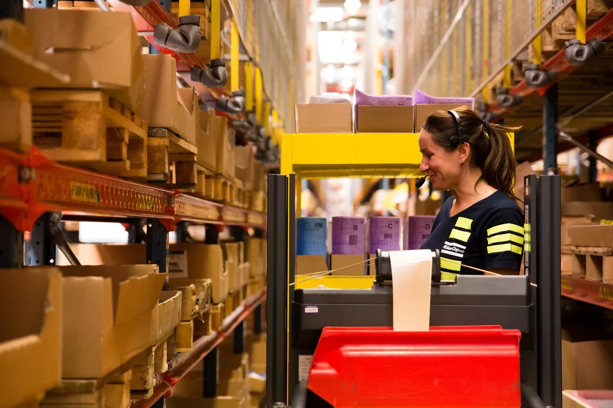 Woman in warehouse