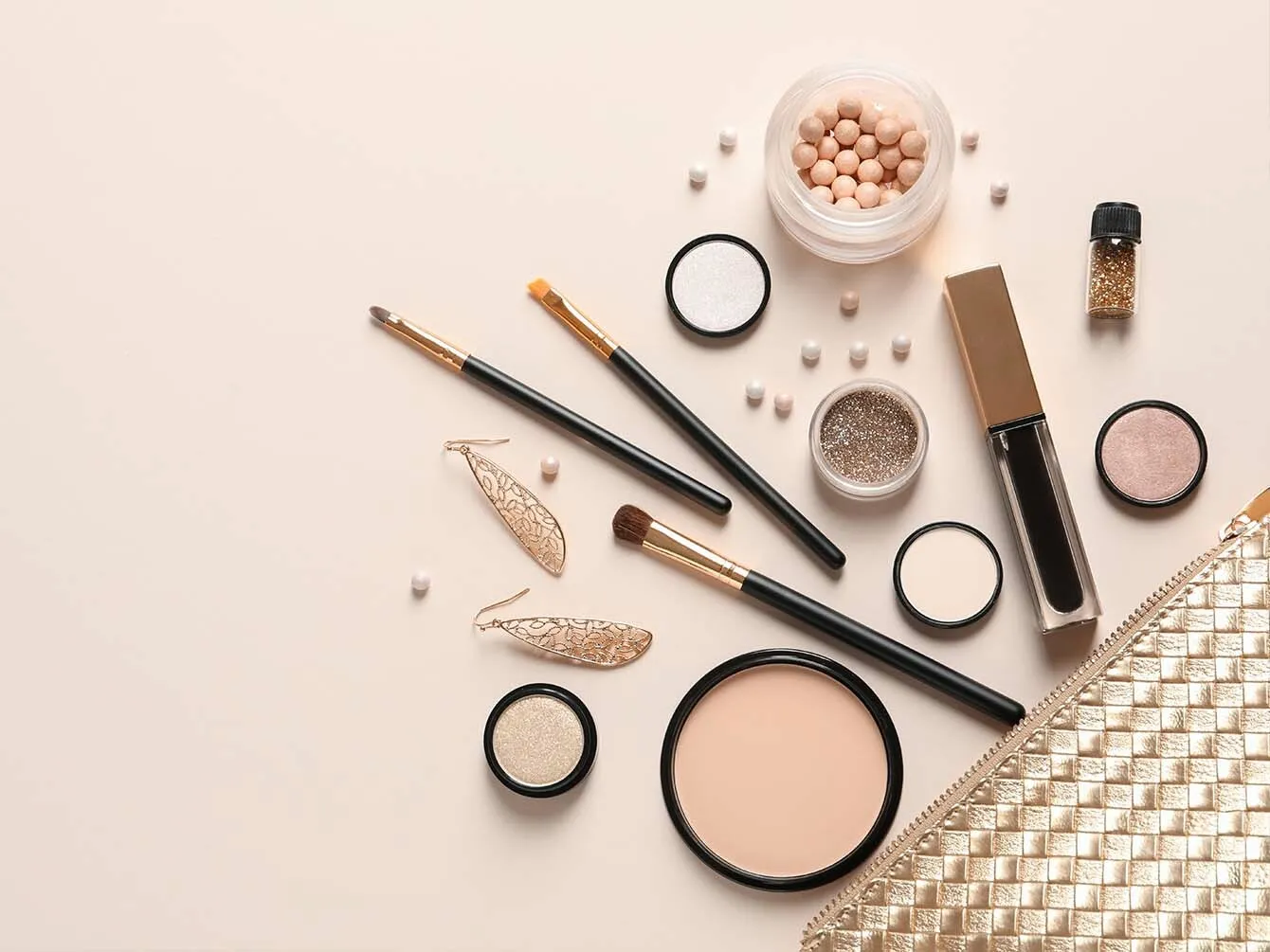Makeup products on the table