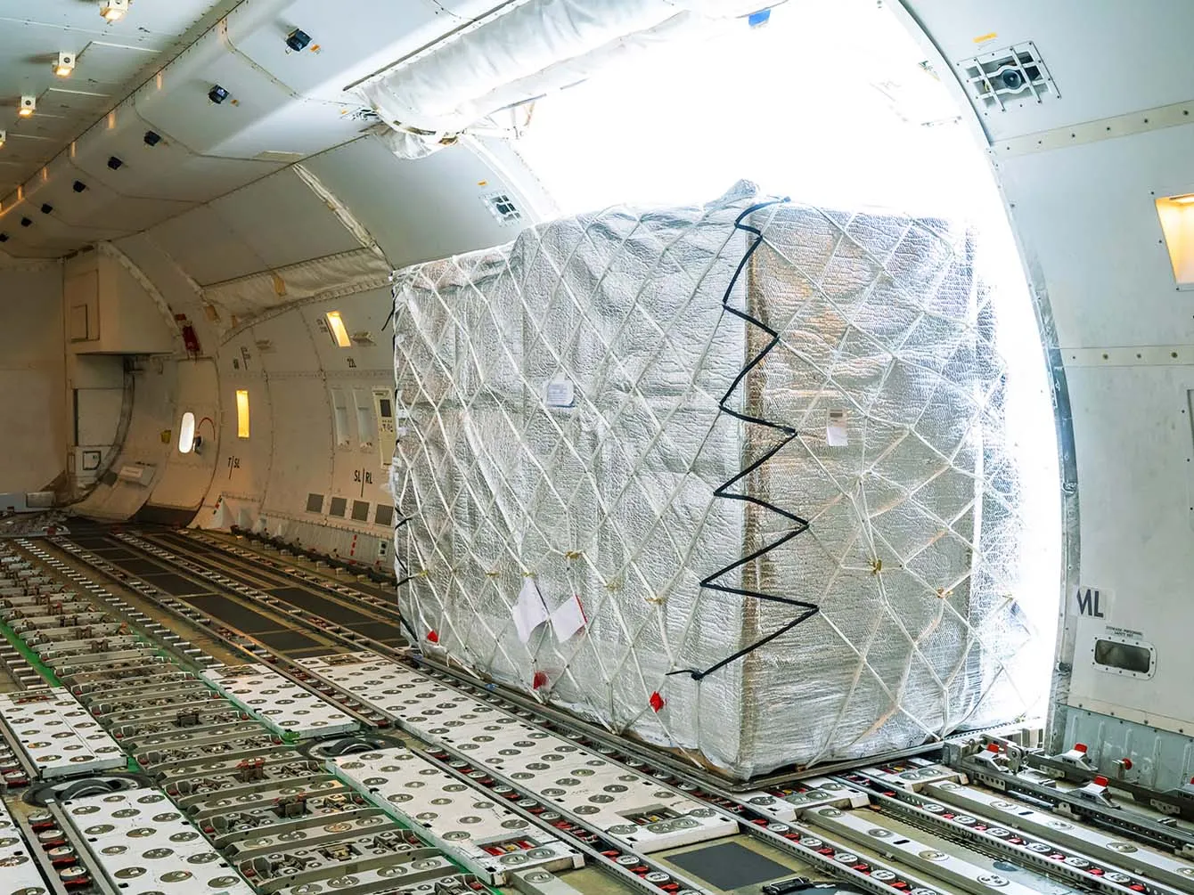 Cargo inside the inspire plane