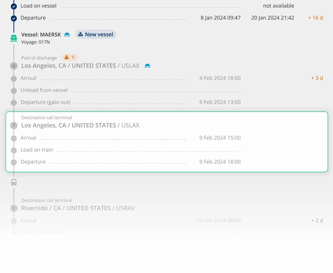 Additional route locations increase the transparency on the whereabouts of your goods