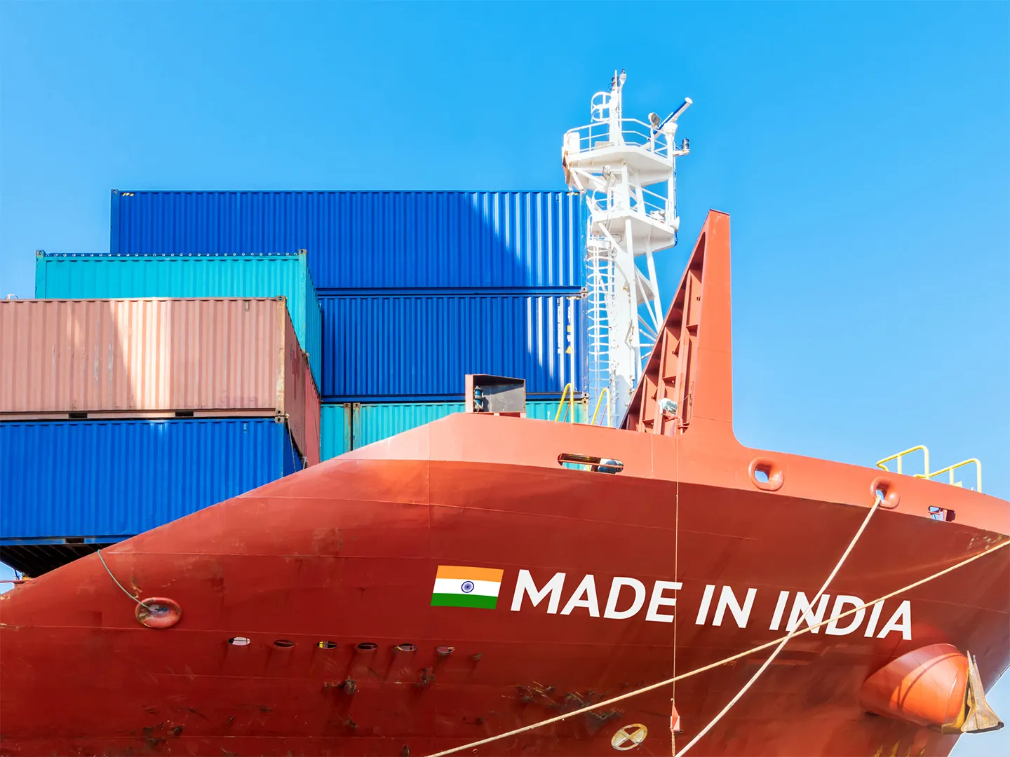Made in India, ship with containers