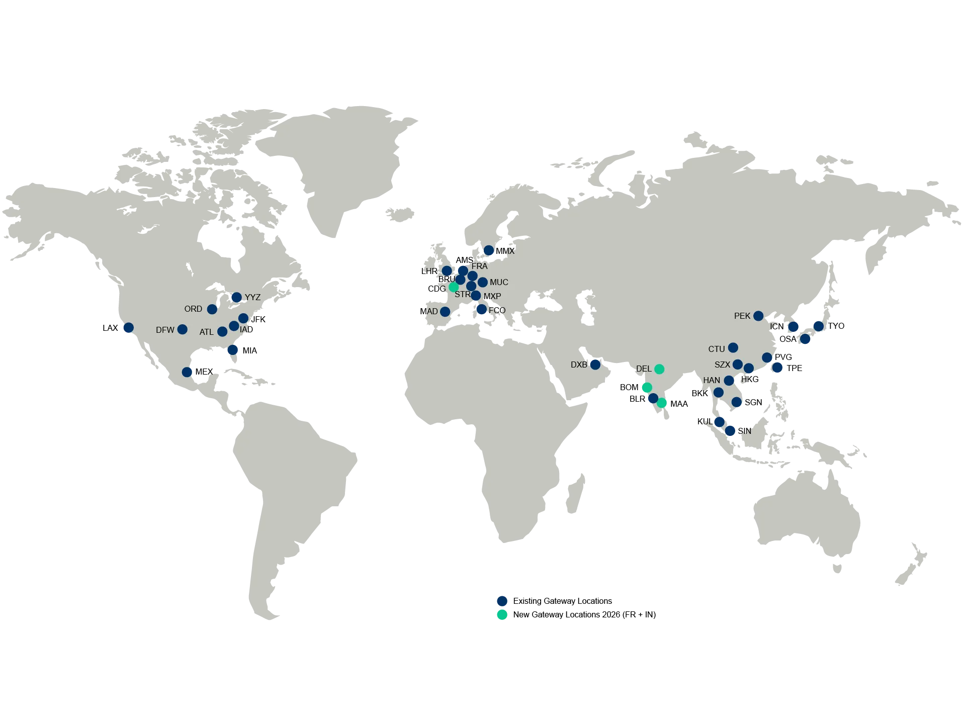 Kuehne+Nagel Global Gateway Map, updated on September 2026