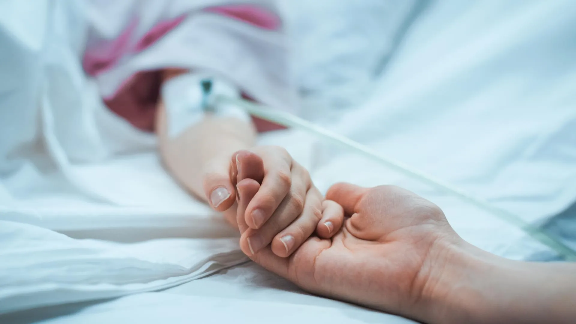 Recovering Little Child Lying in the Hospital Bed