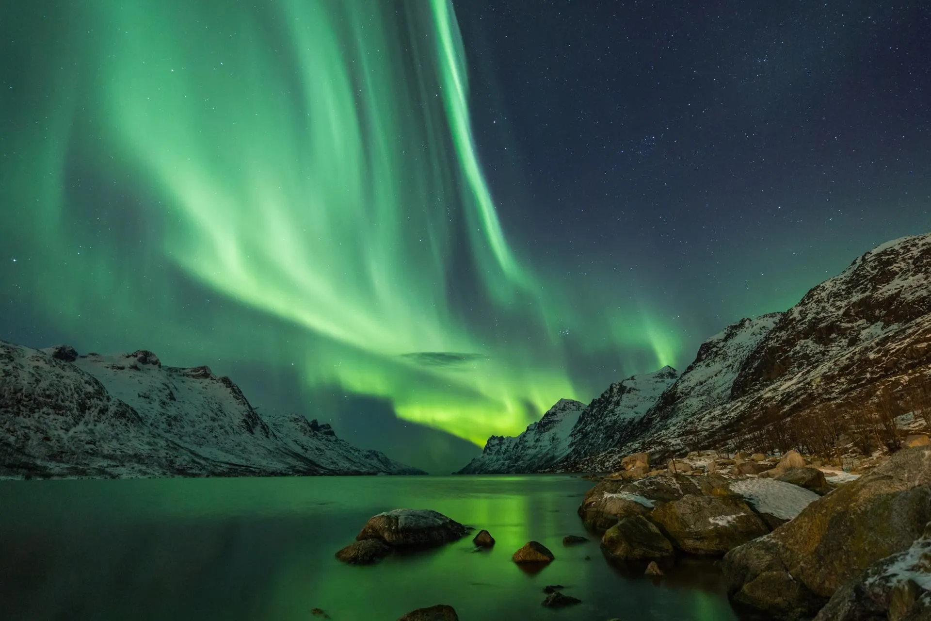 Aurora Borealis on the Norway's sky