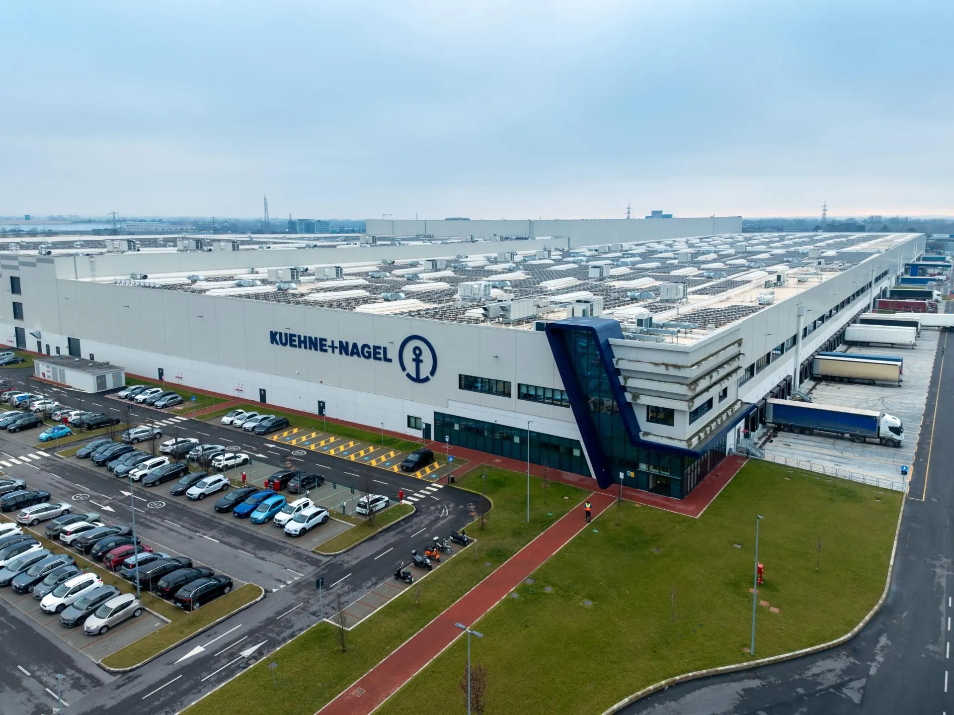 Kuehne Nagel's warehouse in Mantova, captured from outside
