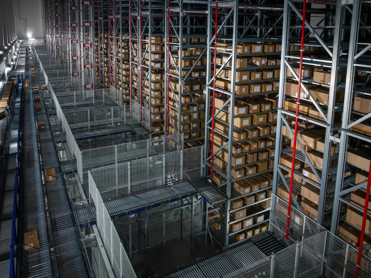 Big warehouse full of boxes