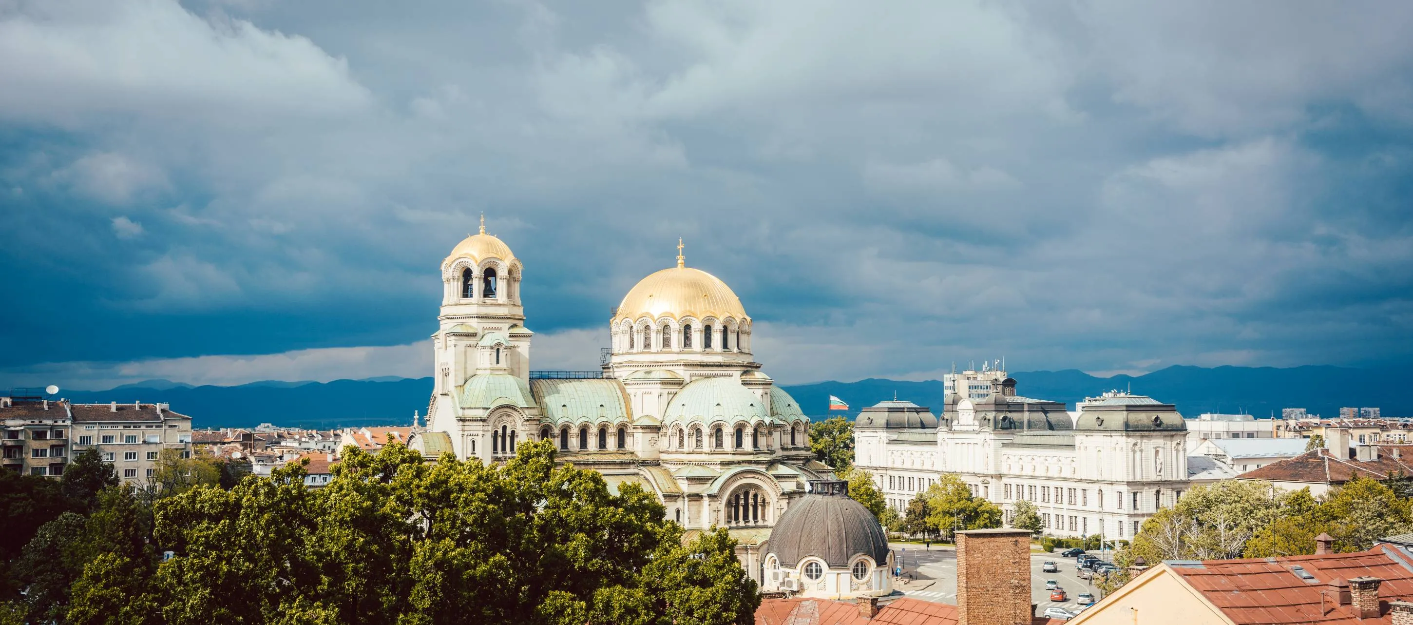 Landscape view of the Patriarchal Cathedral St. Alexander Nevsky in Sofia