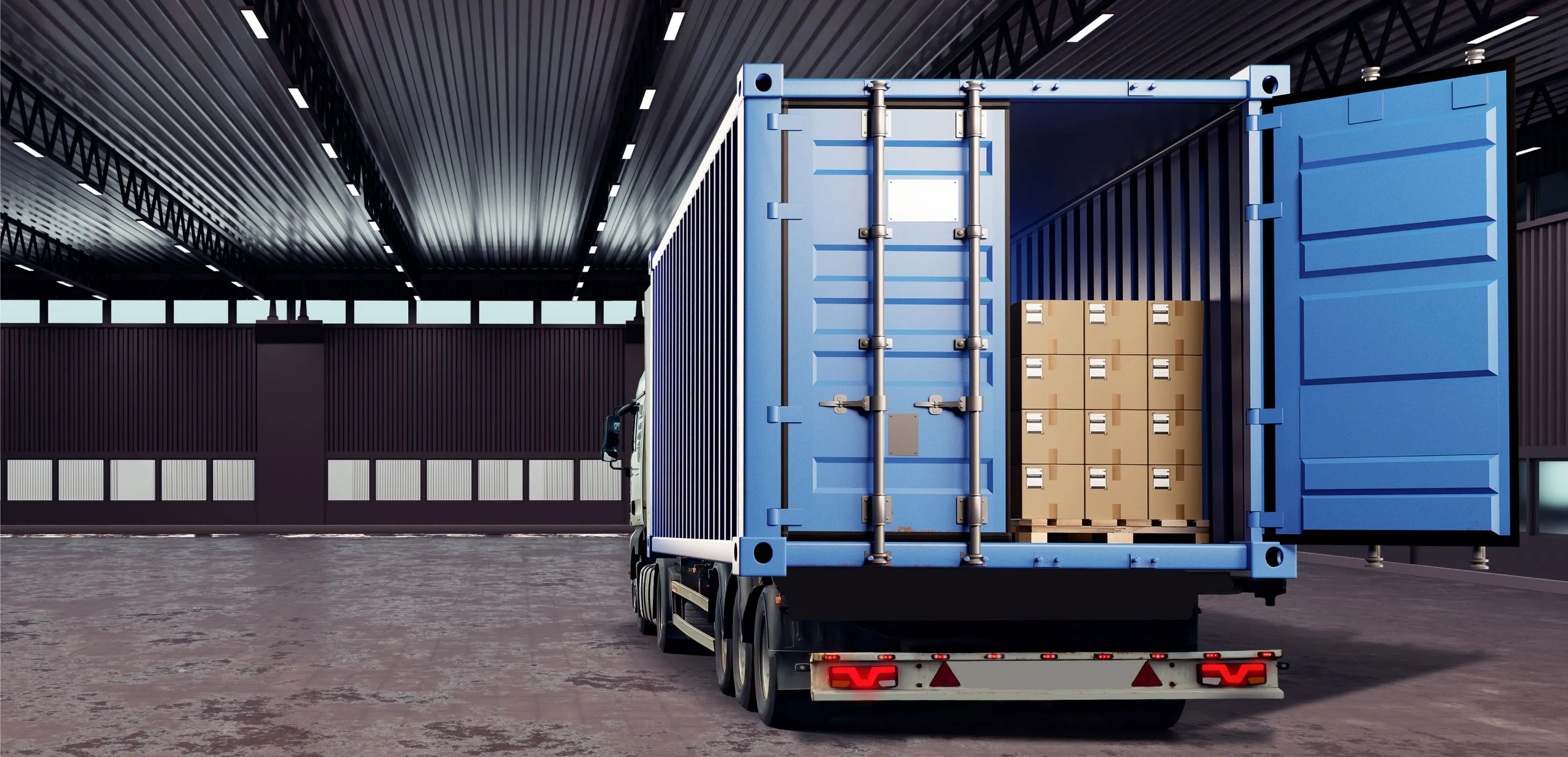 Boxes in truck