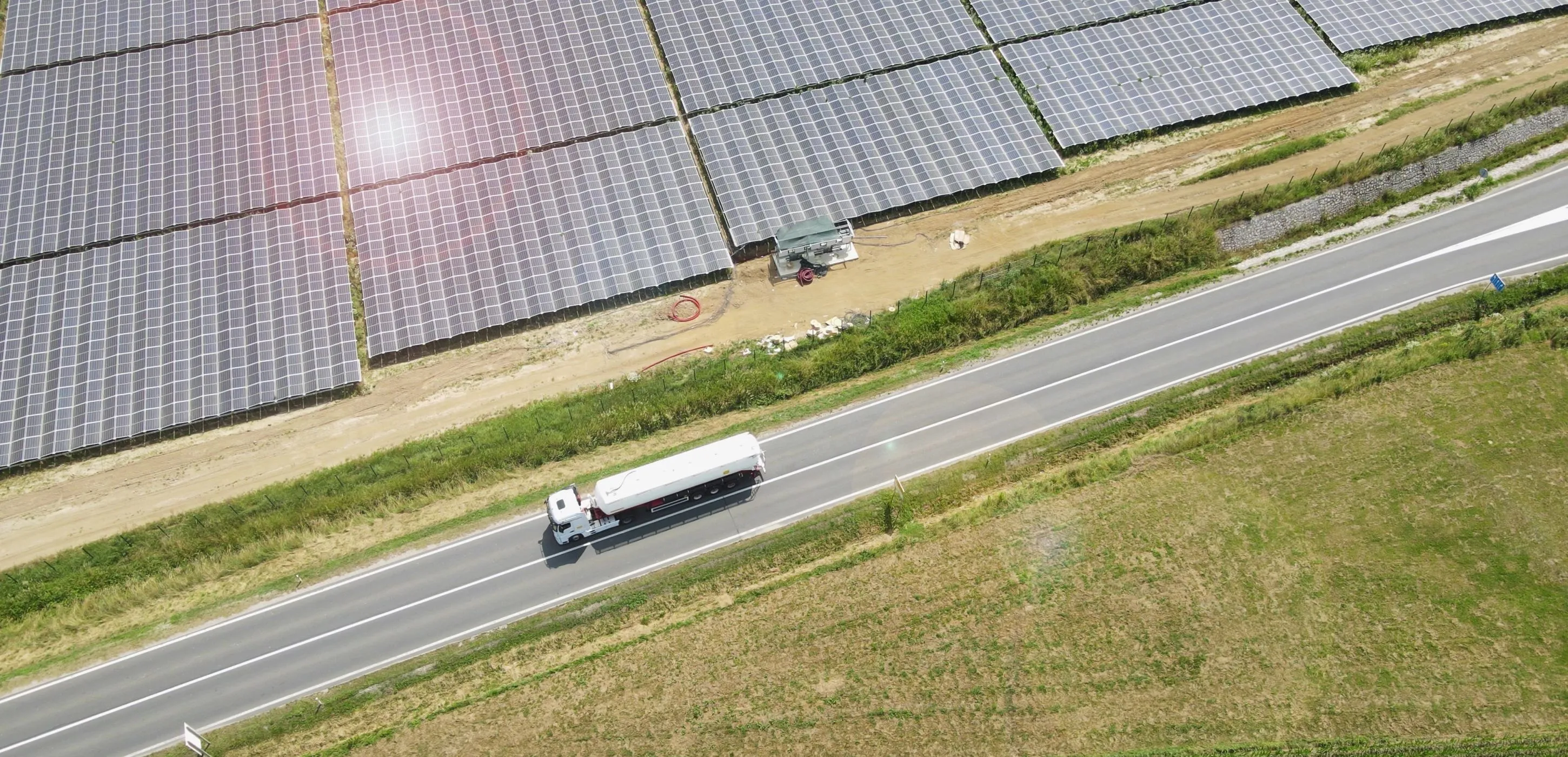 Truck and solar panels