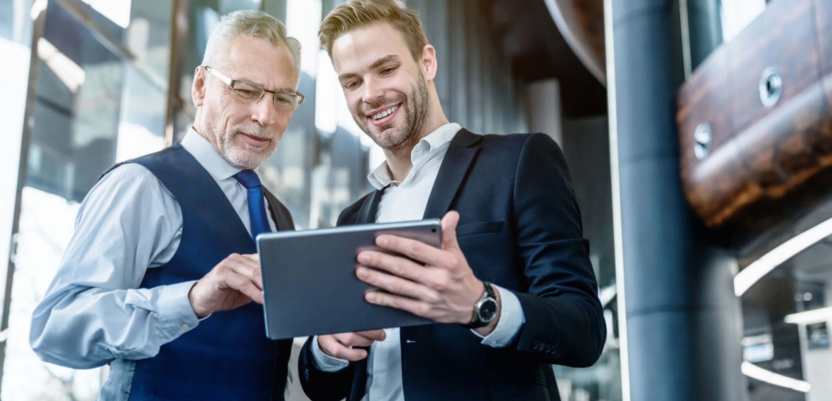 Businessman with digital tablet