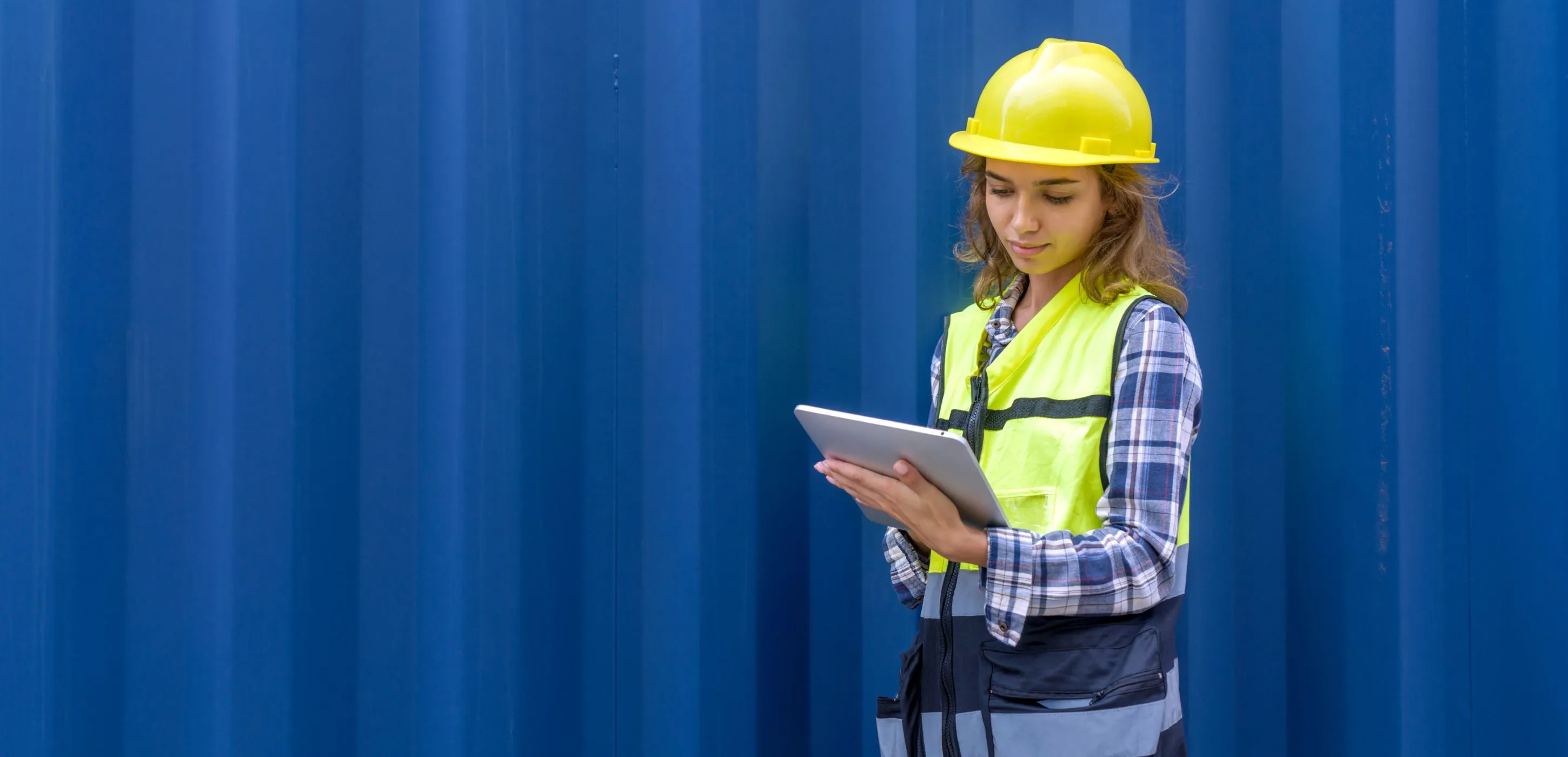 Woman with safety vest