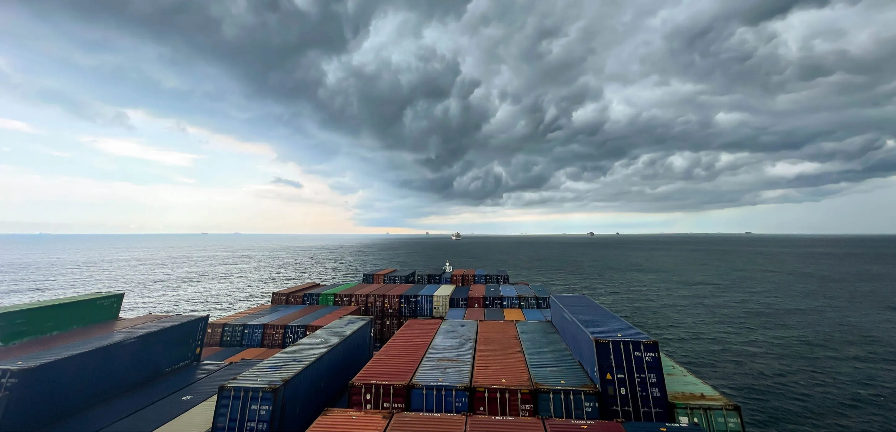 Container ship in storm