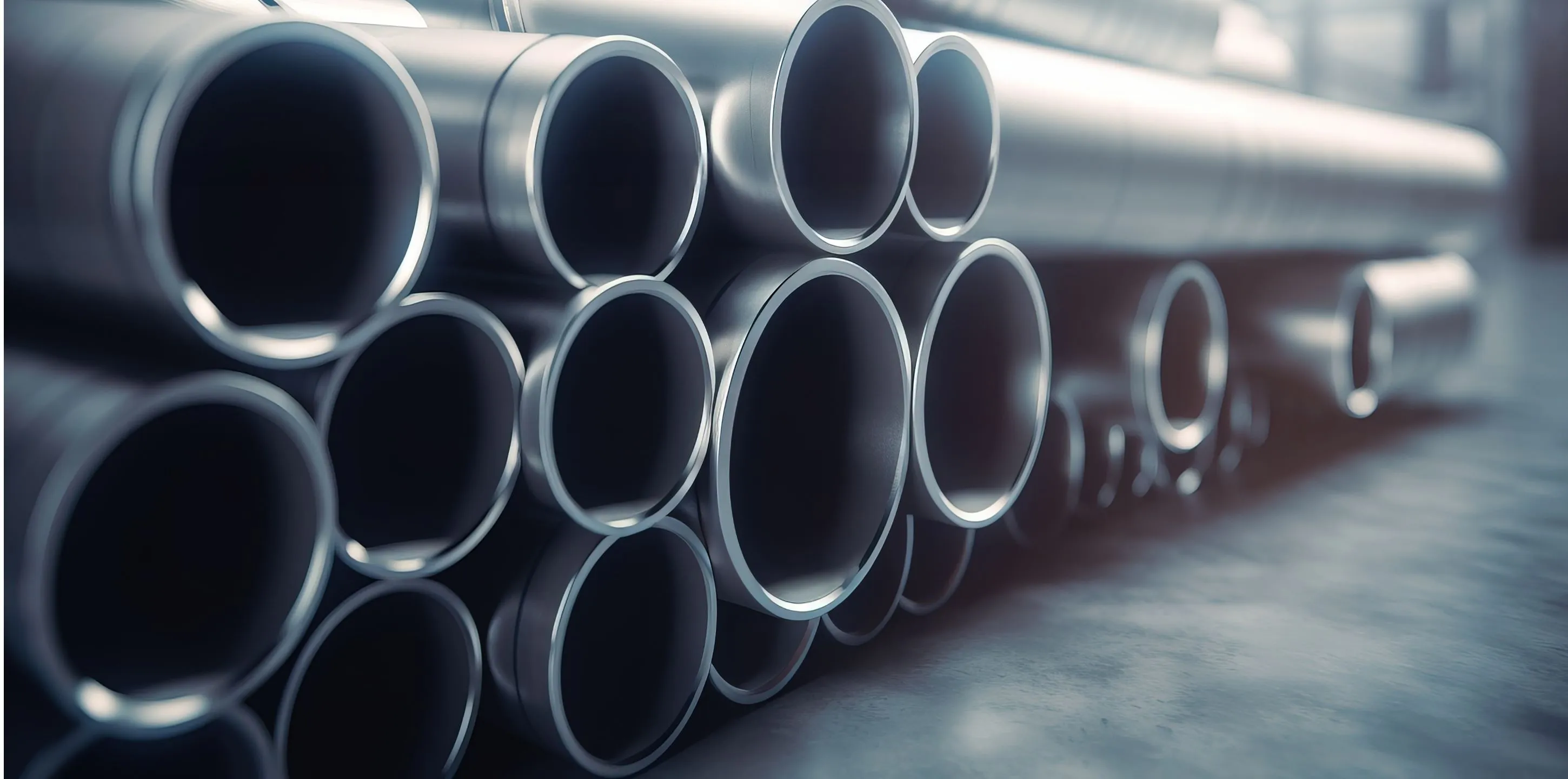 Stack of steel pipes