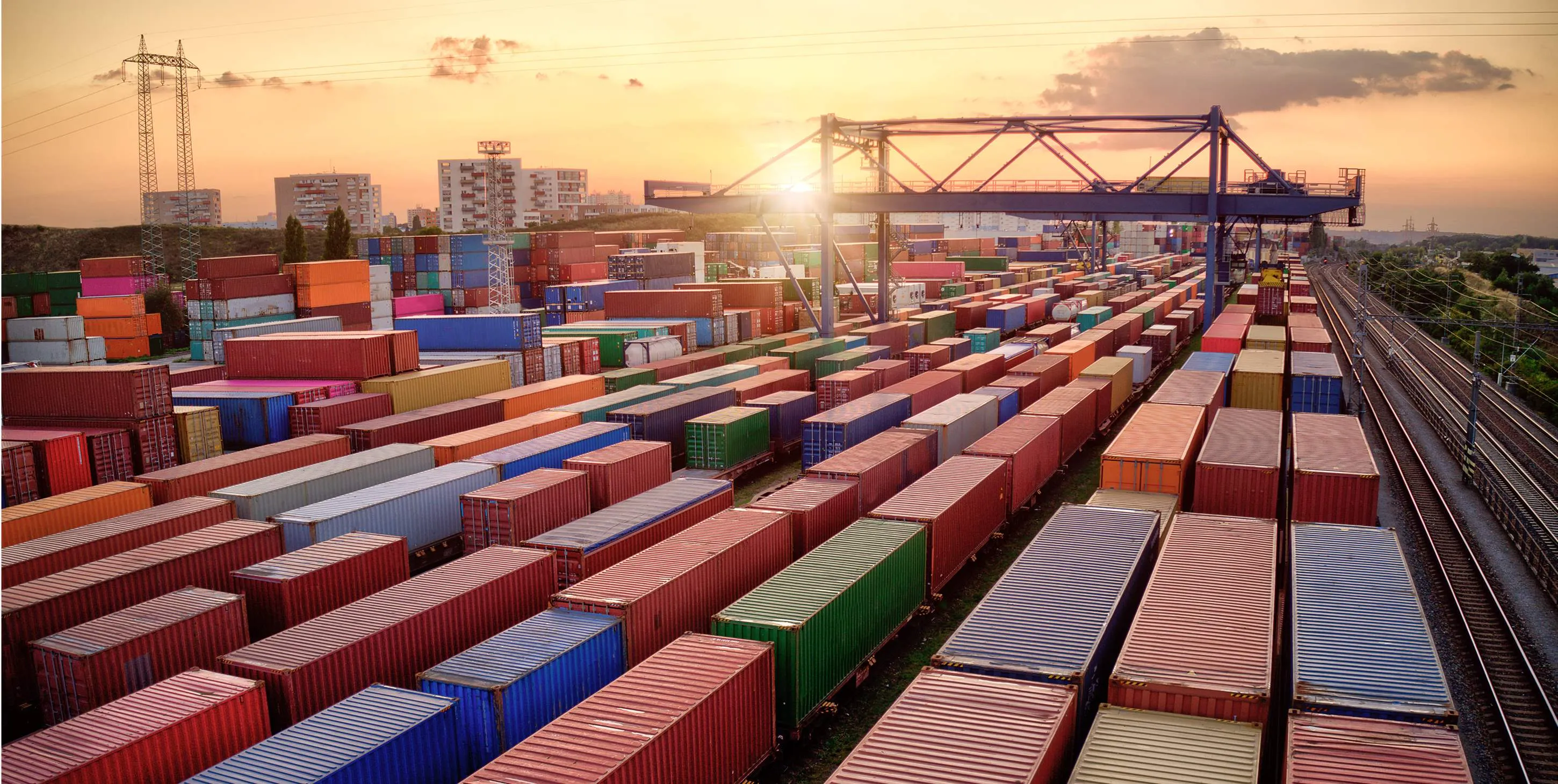Container vagoons in export and import business and logistics