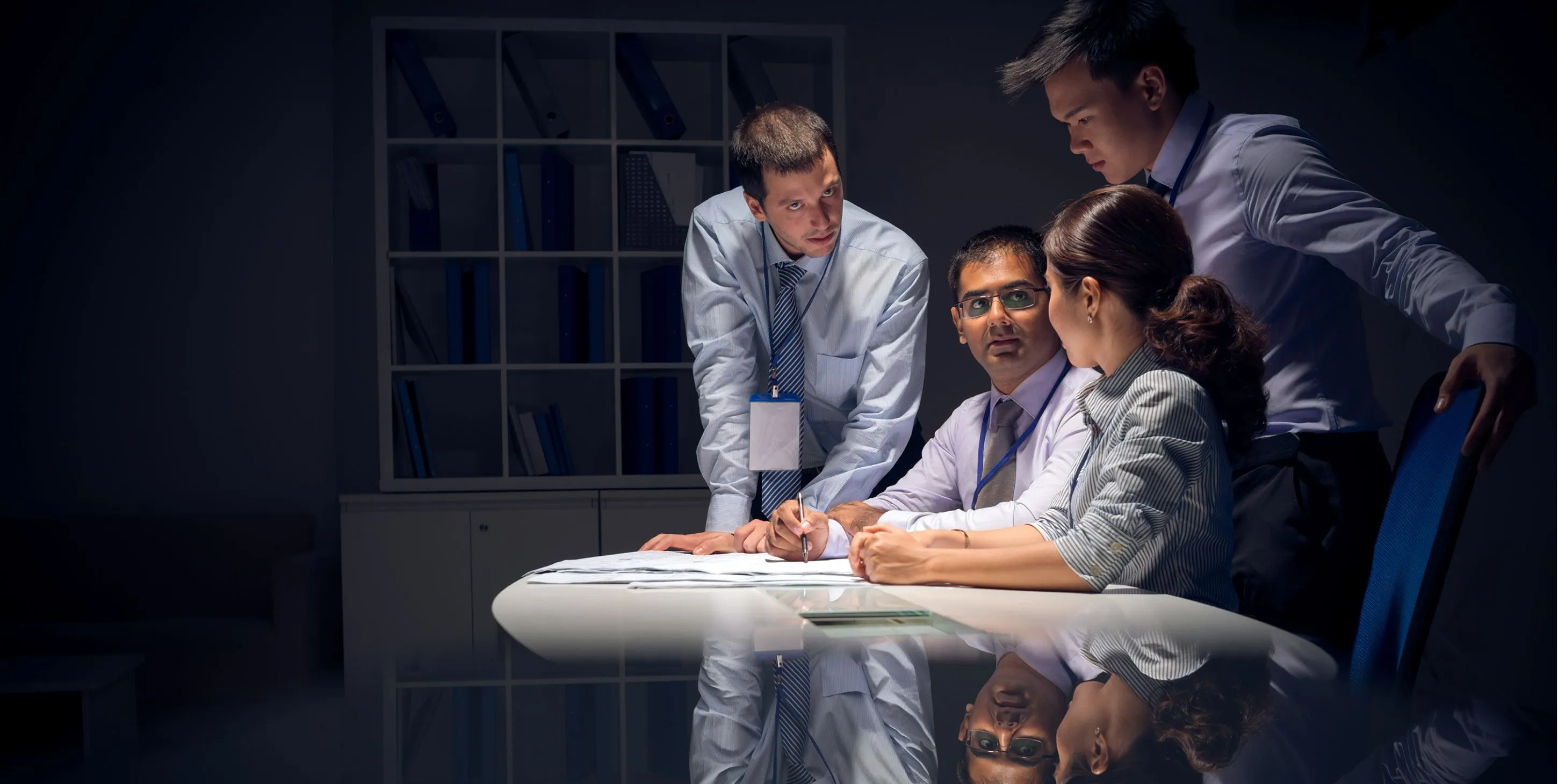 Young colleagues at the meeting