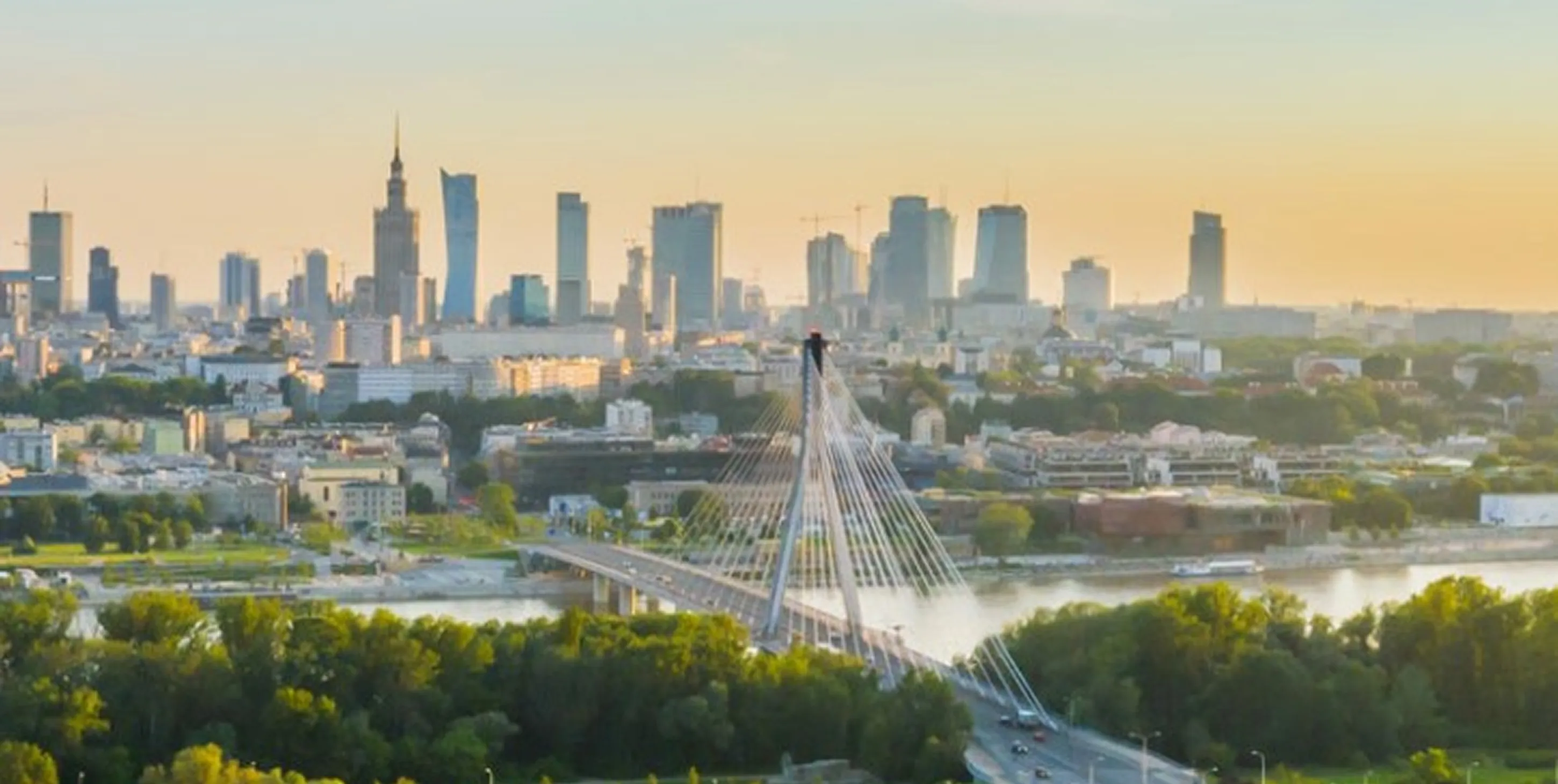 Urban Bridge at Sunset