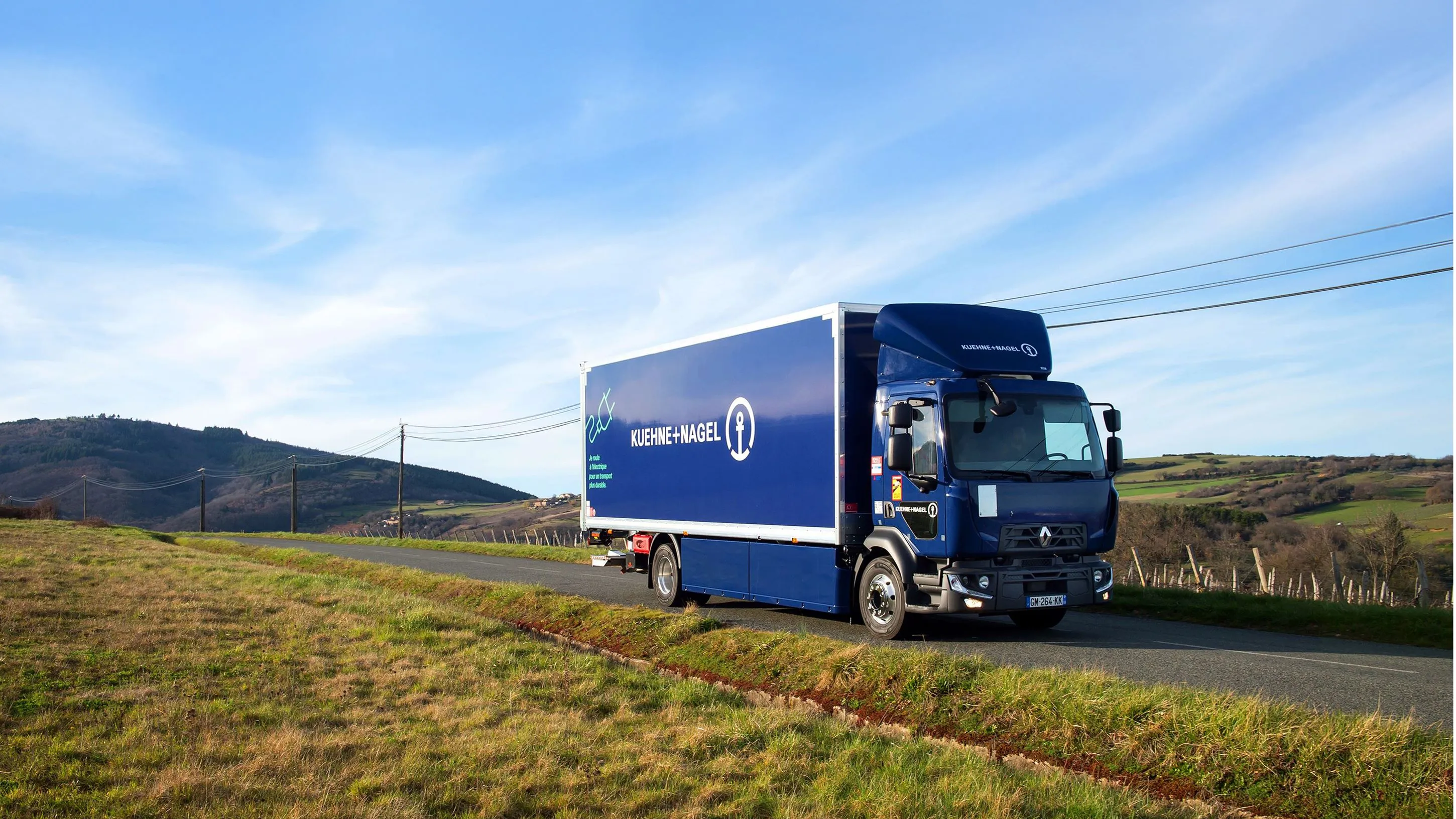 Blue Kuehne+Nagel electric truck