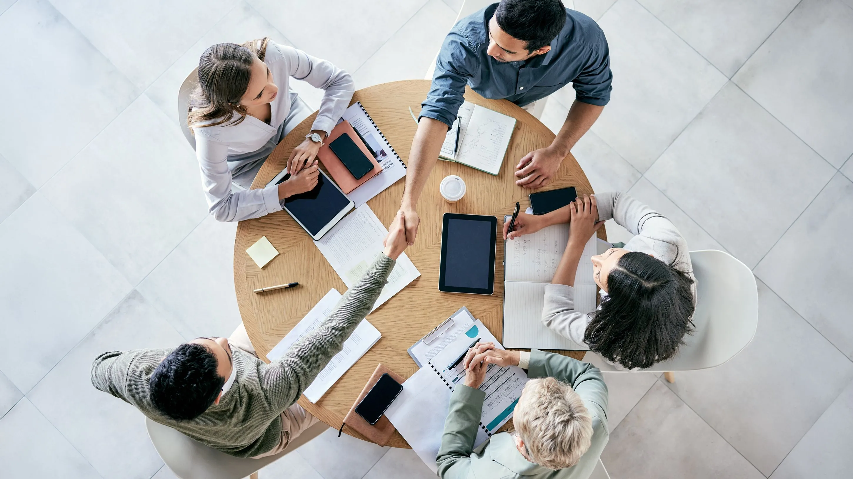 Team sitting around a table