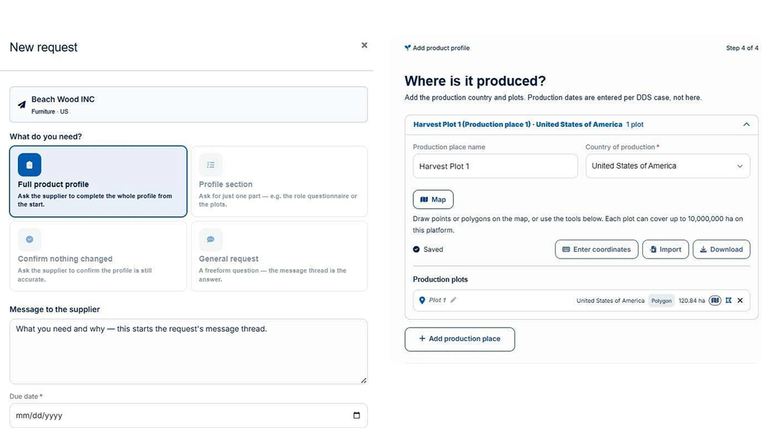 A structured supplier data management feature within Kuehne+Nagel’s all-in-one digital EUDR solution