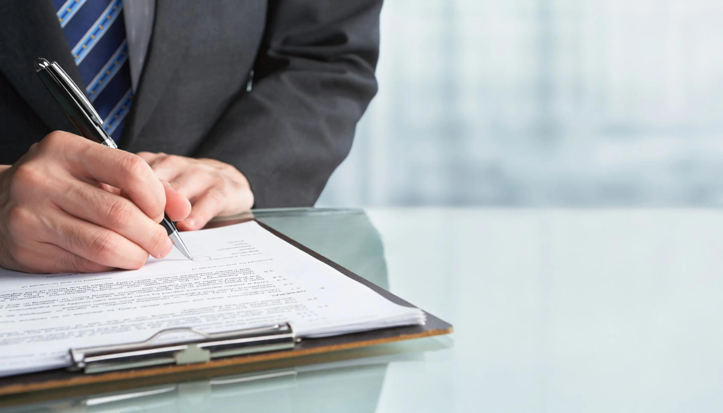 Businessman signing contract