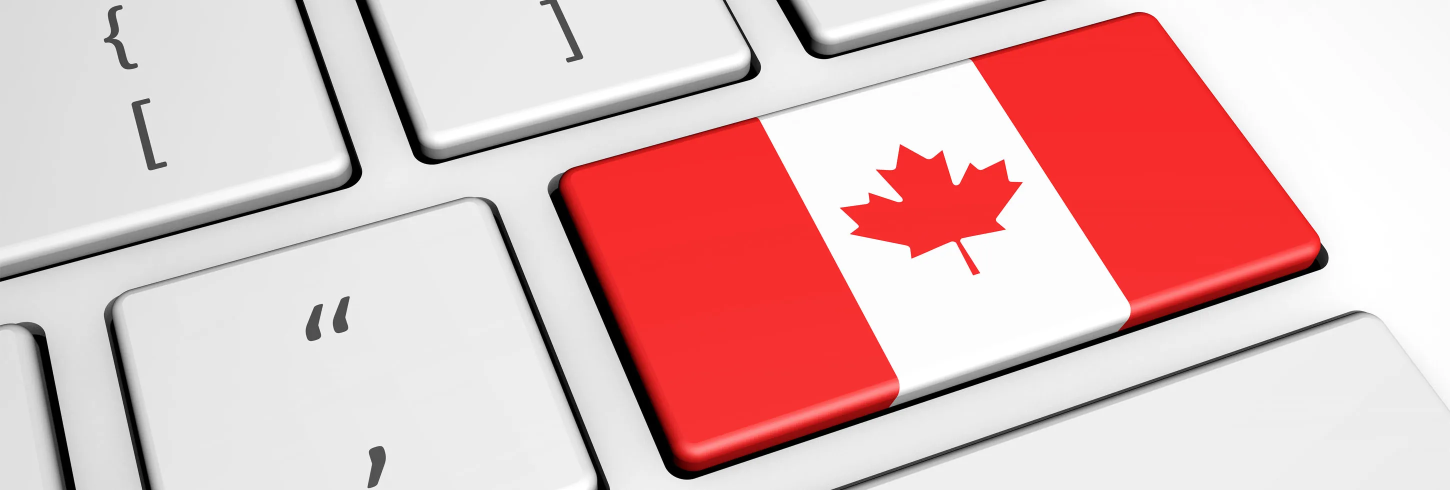 keyboard with Canadian country flag