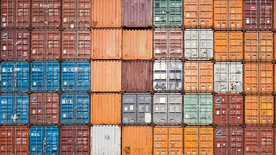 A container tower showing container front sides