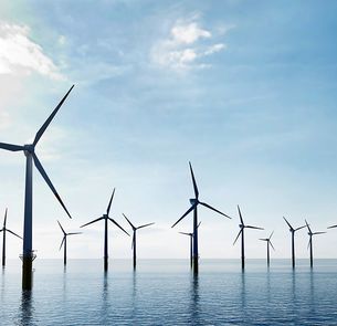 Wind turbines at the sea Wind turbines at the sea