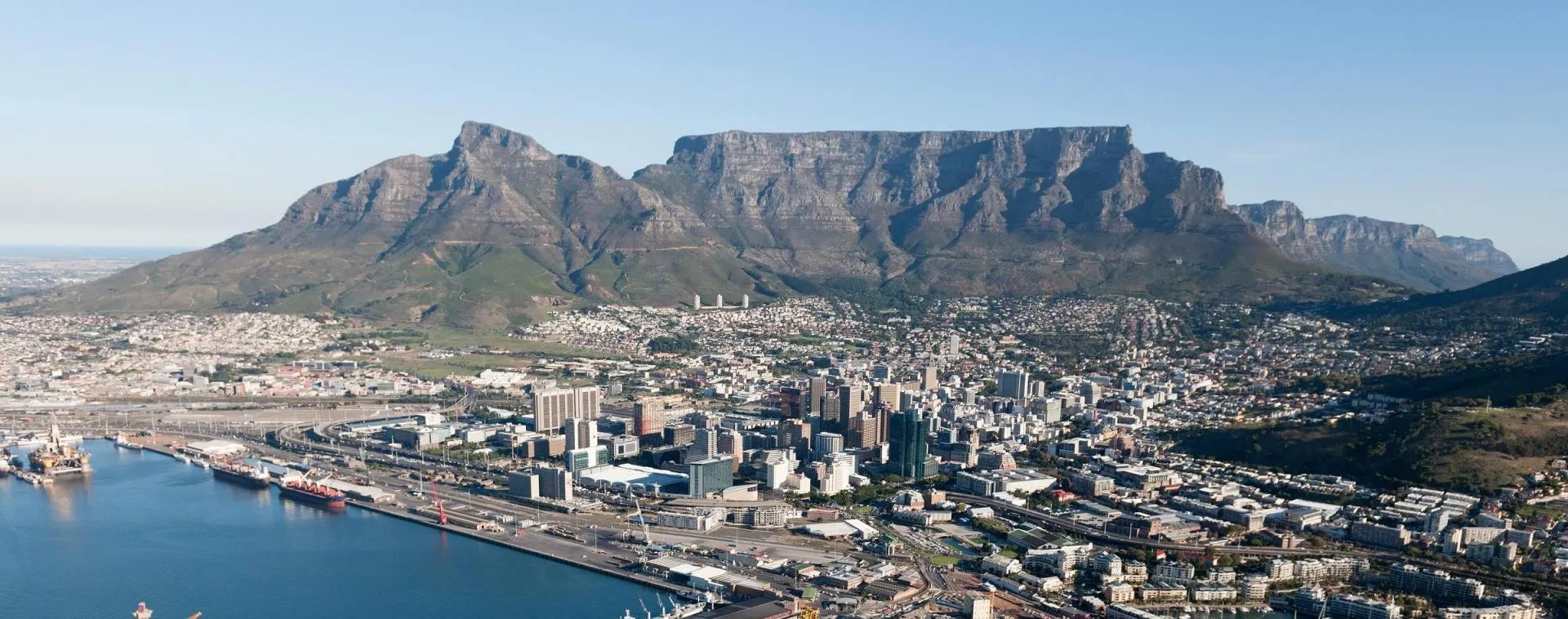 Aerial view of Cape Town port
