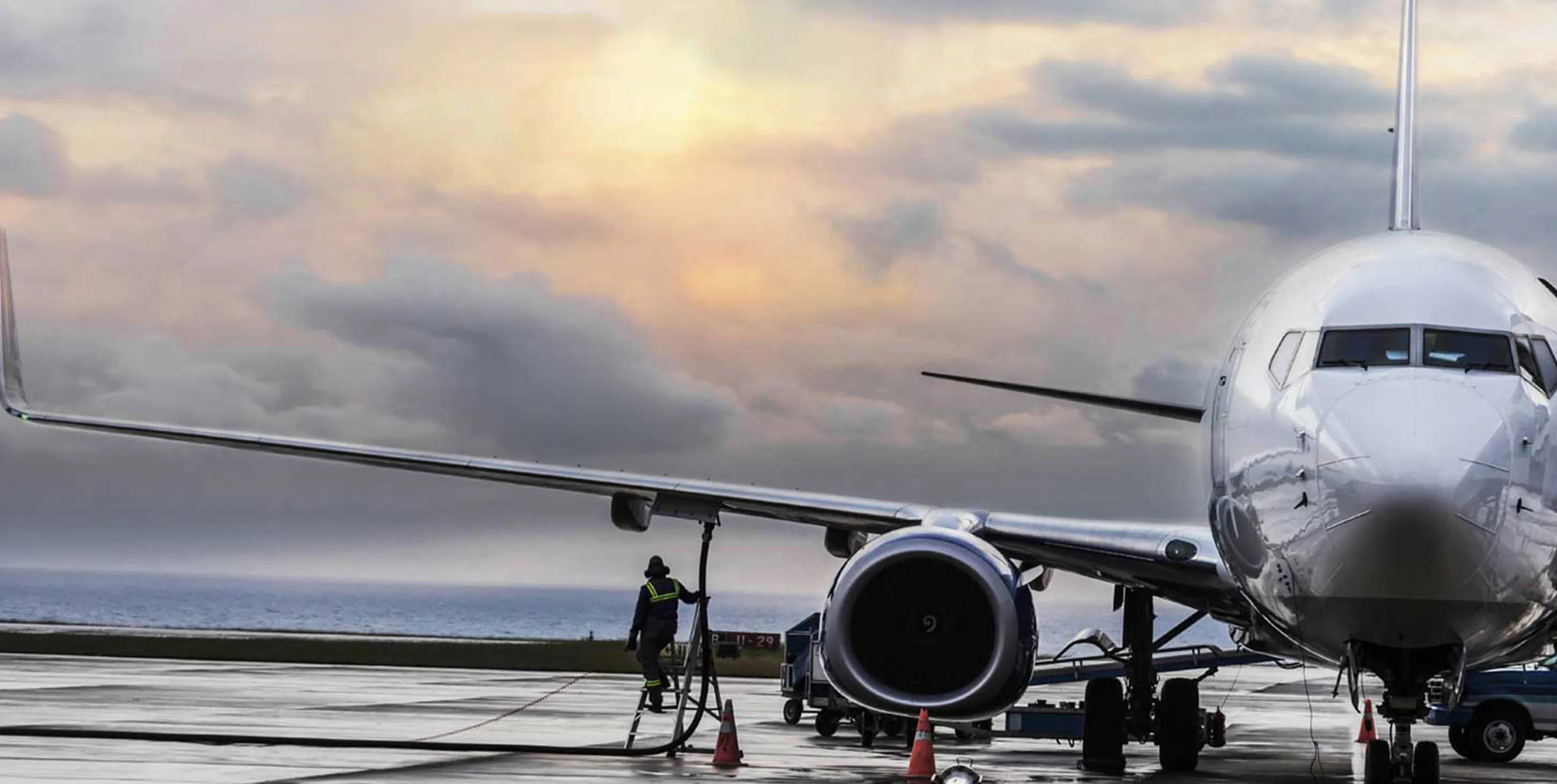Big white air plane at the airport