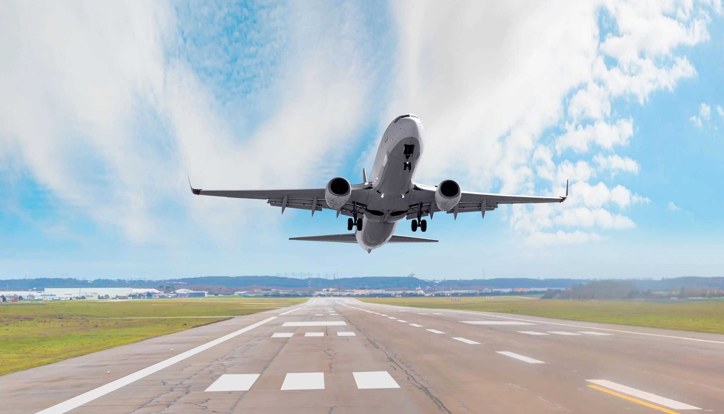 Airplane taking off from the airport