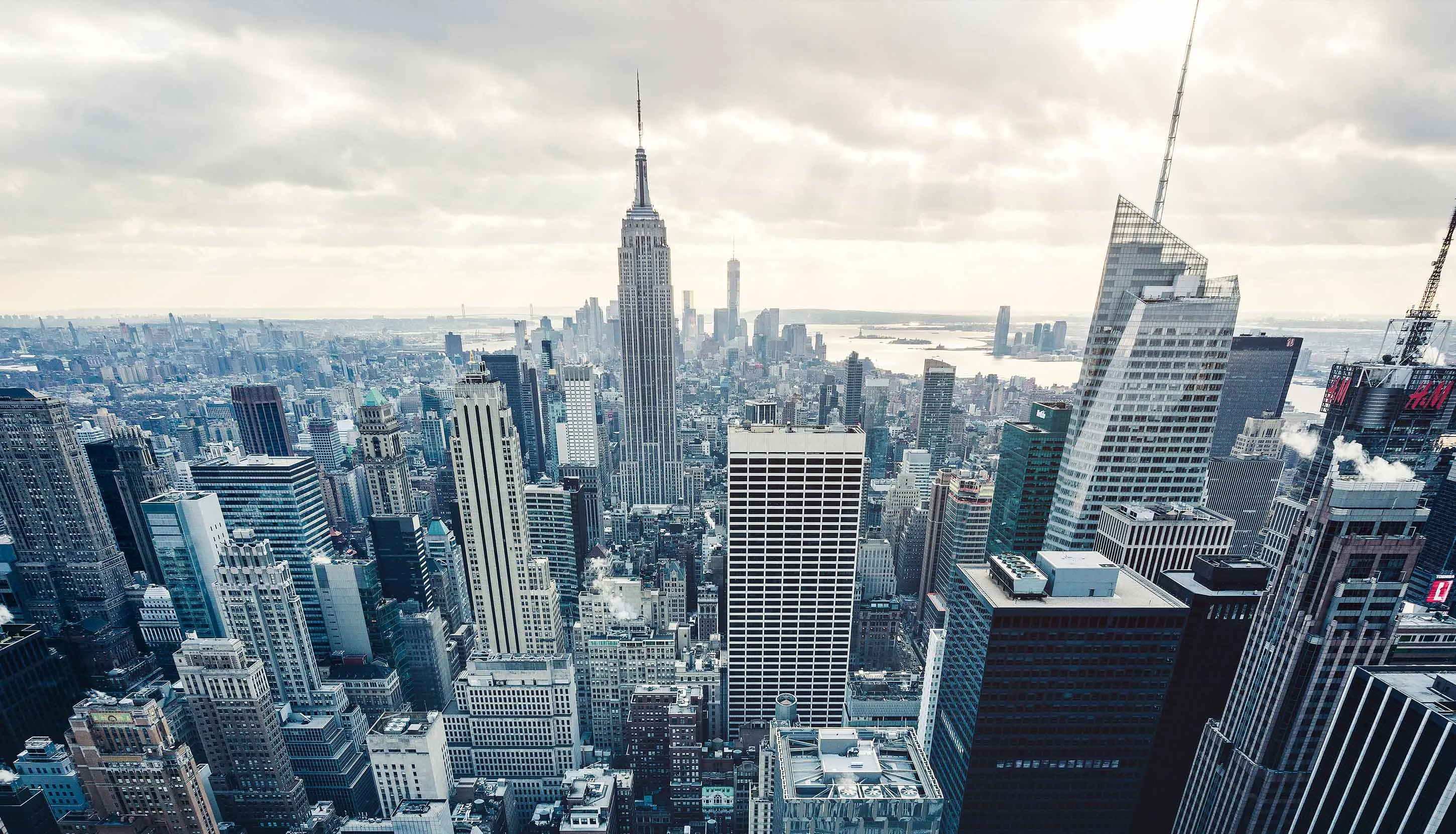 Citz view from one of the skyscrapers, overlooking the city, with a lot of skyscrapers