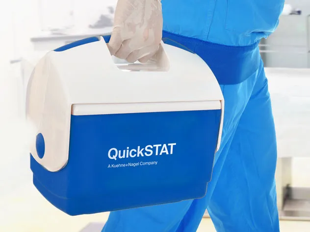 Big picture of a medical refrigerator held by someone