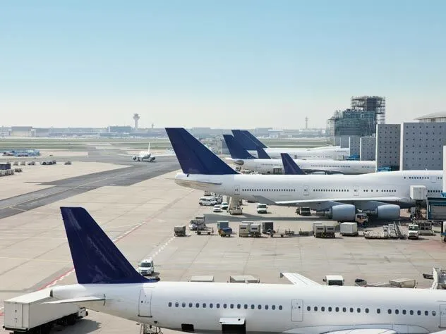 Multiple airplanes arrived at airport